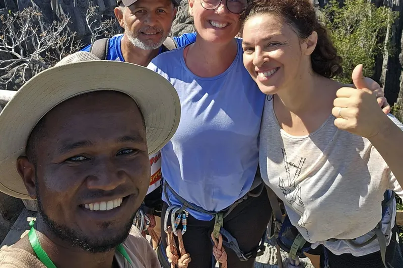 Hubert and guests atop the Grand Tsingy